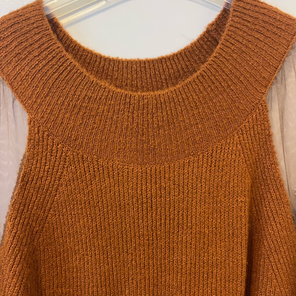 Free people sweater dress with embroidered sleeves